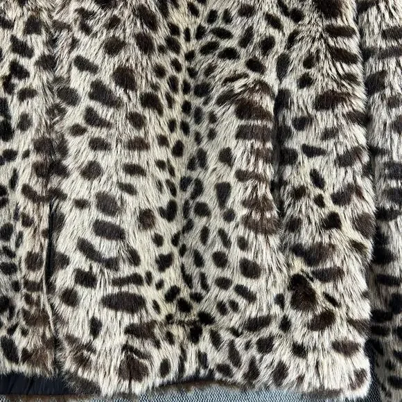 VTG OP Ocean Pacific Faux Fur‎ Animal Print Full Zip Reversible Hooded Jacket XL - Picture 3 of 14